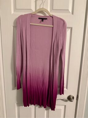 White House Black Market Pink Ombre Open-Front Cardigan